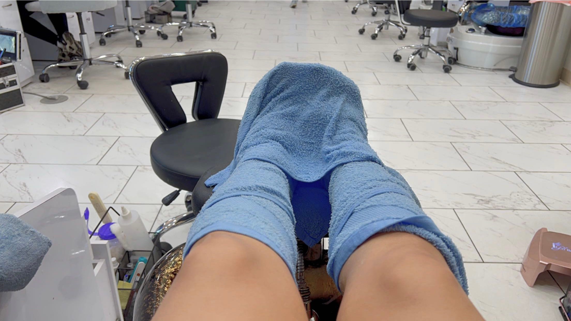 andrea valdez sitting in her pedicure chair