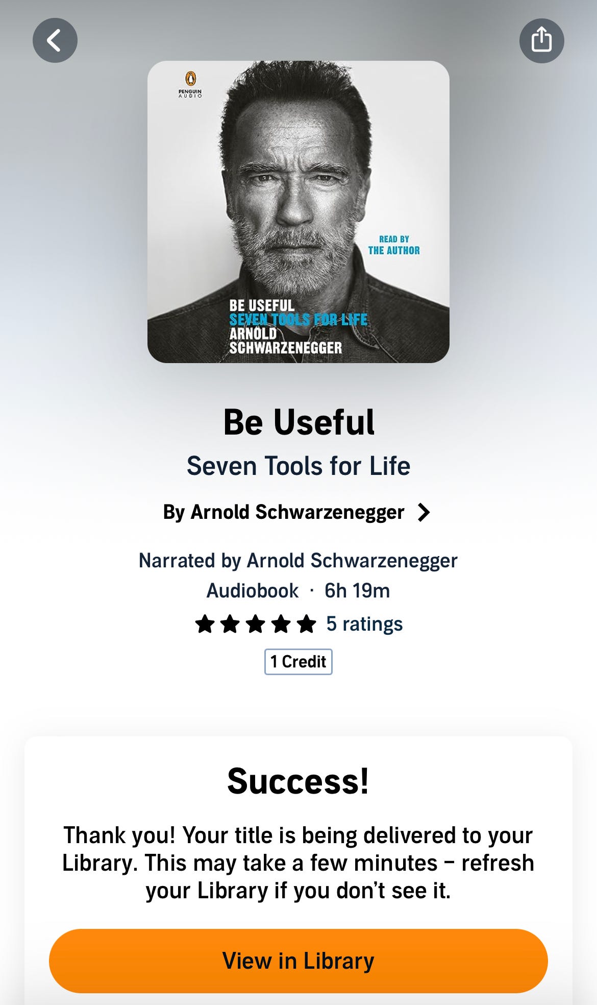 screenshot of andrea valdez's phone with purchase confirmation of BE USEFUL book